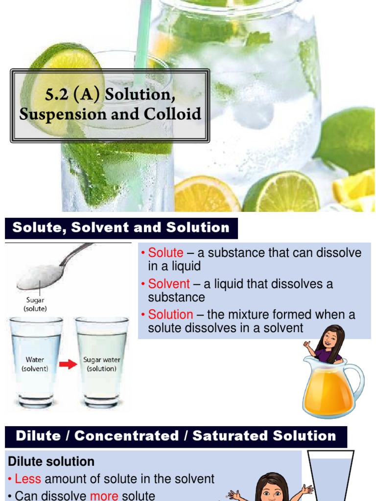 5.2 (A) Solution, Suspension and Colloid Notes PDF