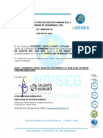 Certificado laboral operador tecnología Andina Seguridad