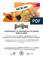 Campiomate CampioMate - Campionatul de Matematica Pe Echipe - Editia 2023 - Invitatie Sesiune de Prezentare