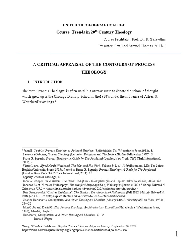 Process Theology Pdf