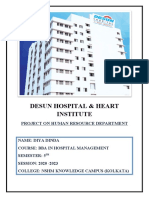 Desun Hospital & Heart Institute: Project On Human Resource Department