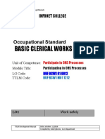 Basic Clerical Works Level I: Occupational Standard