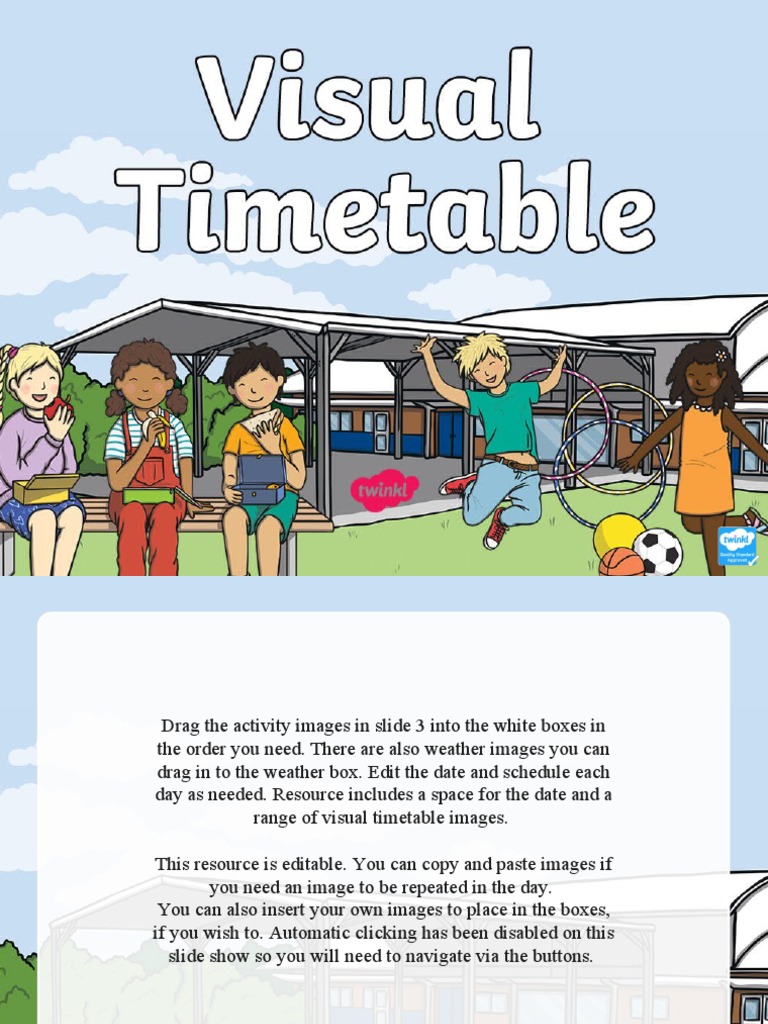 Editable Visual Timetable Resource | PDF