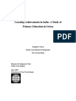 Learning Achievements in India: A Study of Primary Education in Orissa