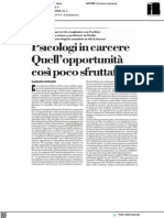 Psicologi in Carcere, Quell'opportunità Così Poco Sfruttata - Il Dubbio Del 20 Aprile 2023