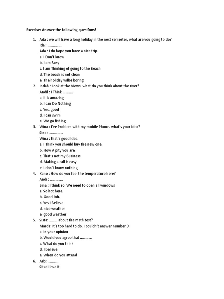 Exercise 20 Desember Pdf