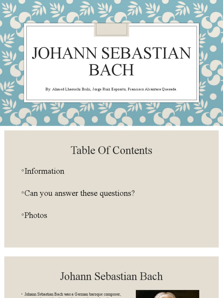Johann Sebastian Bach PDF