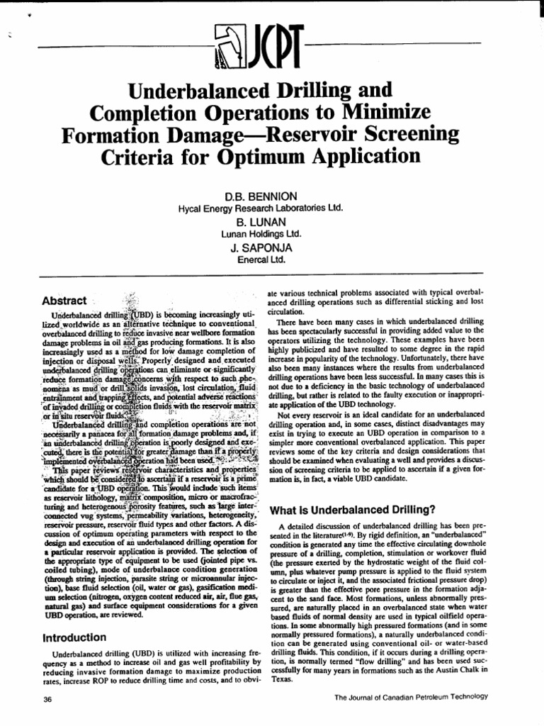 Ubd completion operations to minimize pdf