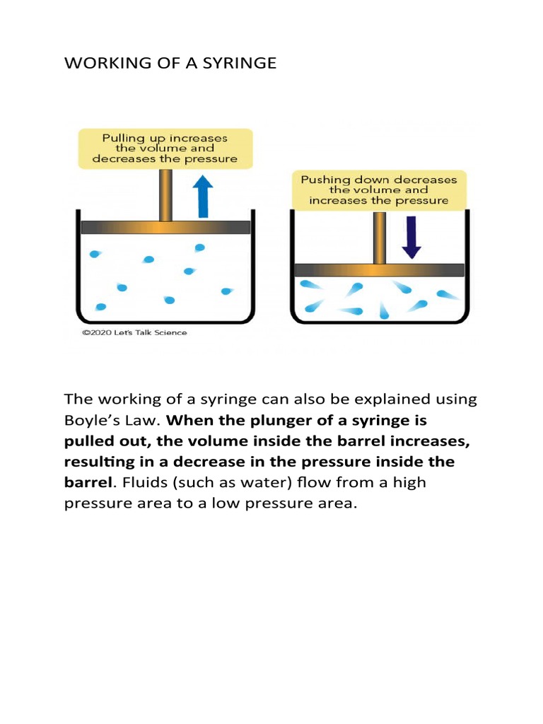 Working of A Syringe Boyles Law PDF