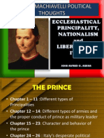 Nicollo Machiavelli Political Thoughts: Ecclesiastical Principality, Nationalism and Liberation in Italy