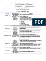 Tareas Del 17 Al 21 de Abril 2023