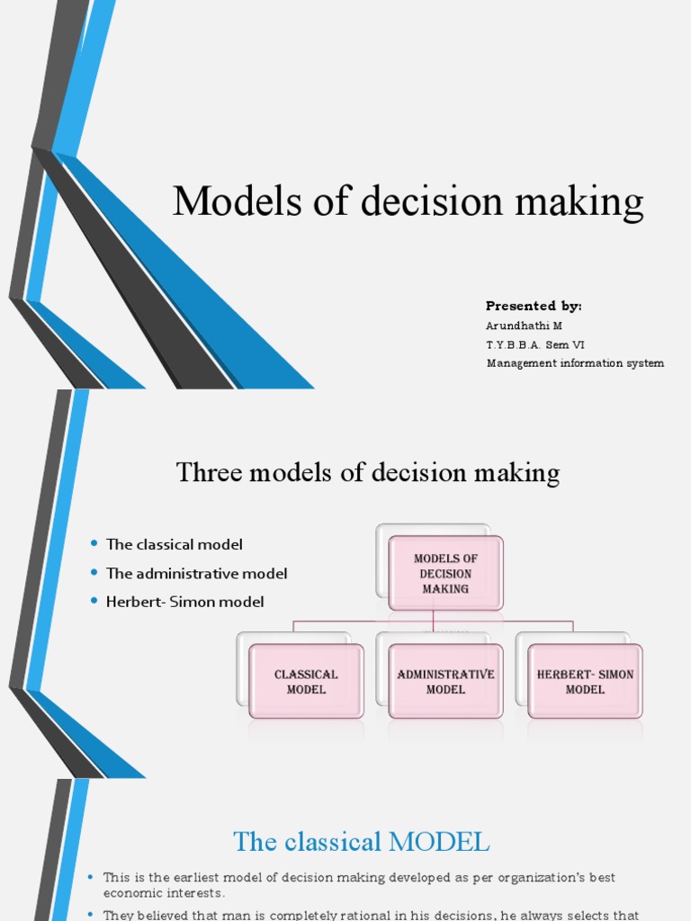 Models of Decision Making | PDF