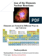 Formation of the Elements and Nuclear Reactions (1)