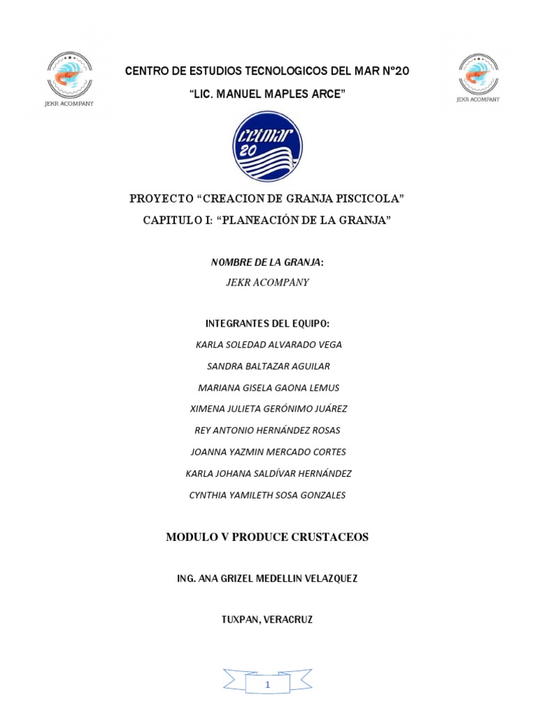 Proyecto creacion de granja piscicola pdf coraz n digesti n