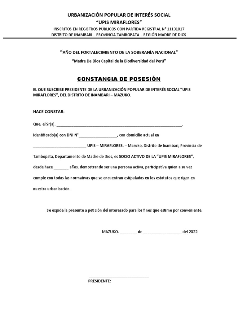 Certificado de Convivencia PDF