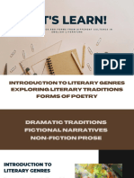 Let'S Learn!: Literary Genres and Forms From Different Cultures in English Literature