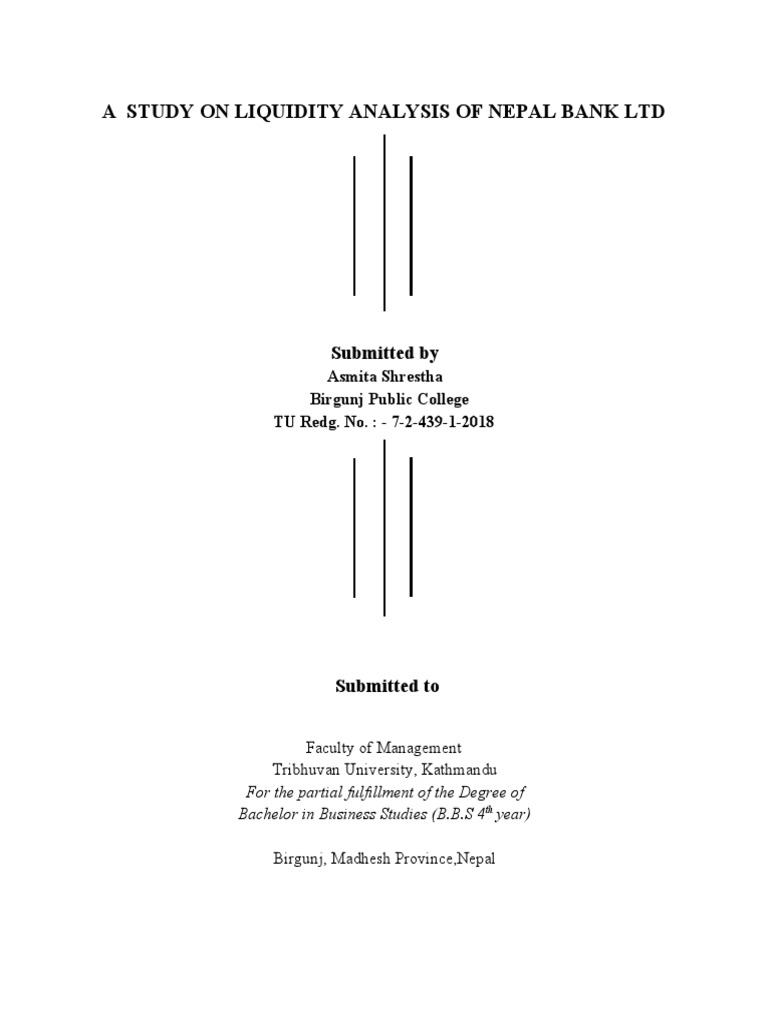 Asmita Shrestha (Thesis) PDF Market Liquidity Banks