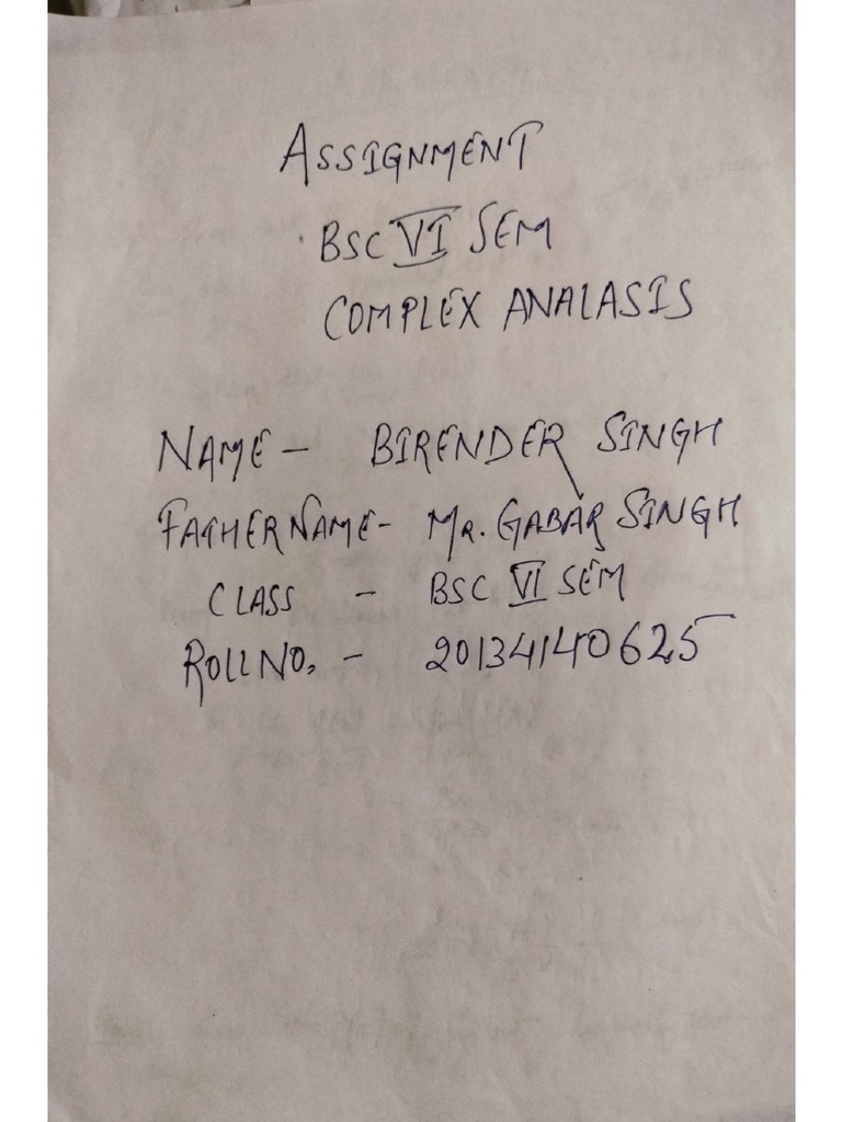 Maths Assignment (6 Sem) - Rollno 20134140625 | PDF