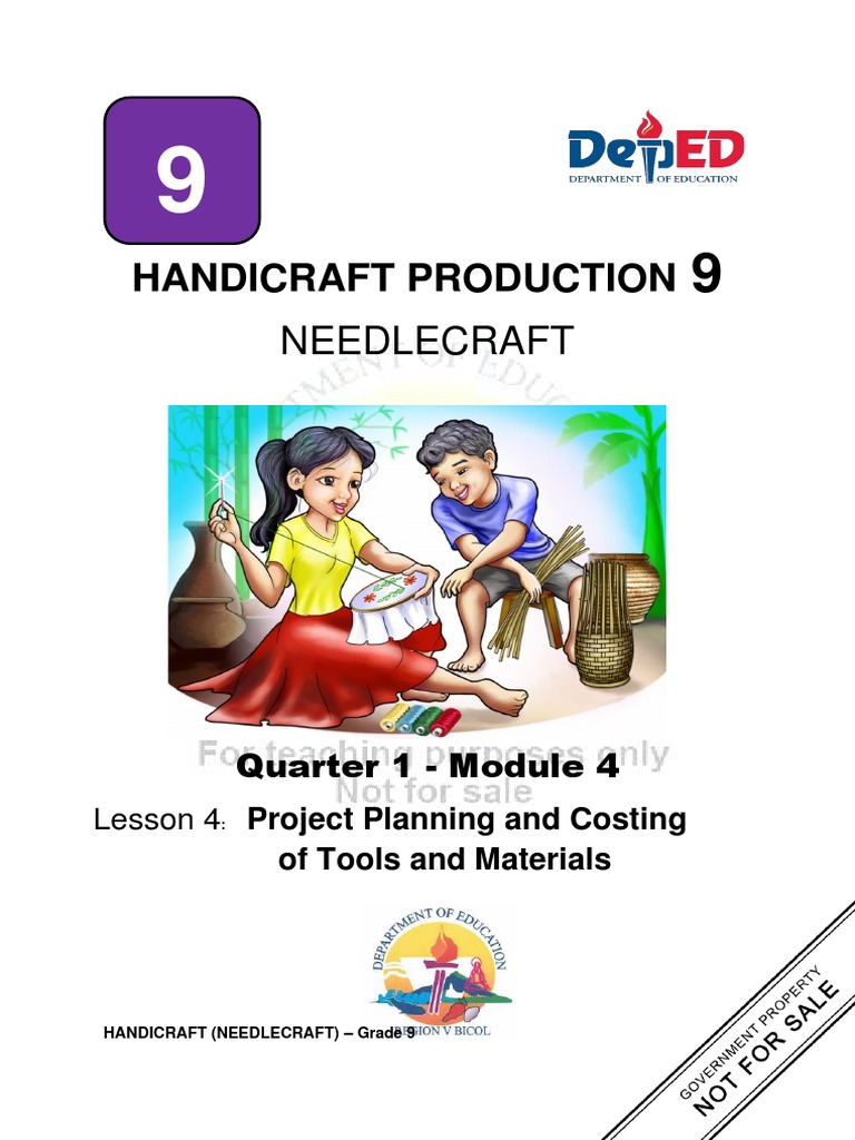 Grade 9 handicraft module 4 pdf embroidery textiles