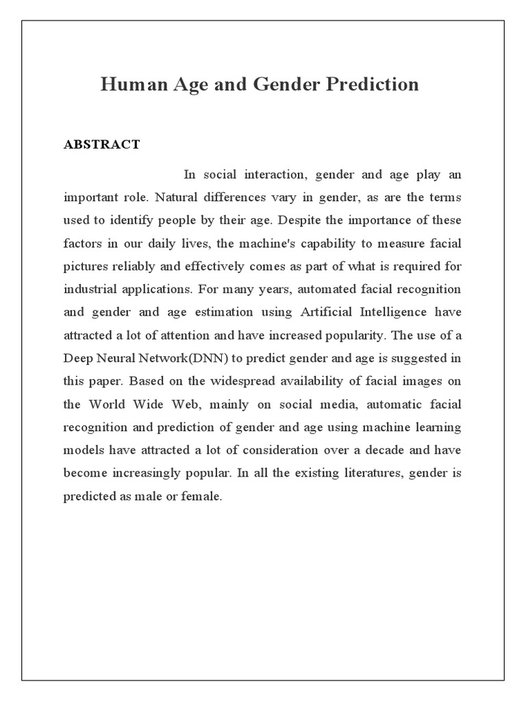 Age and Gender Prediction in AI | PDF | Data Compression | Python ...