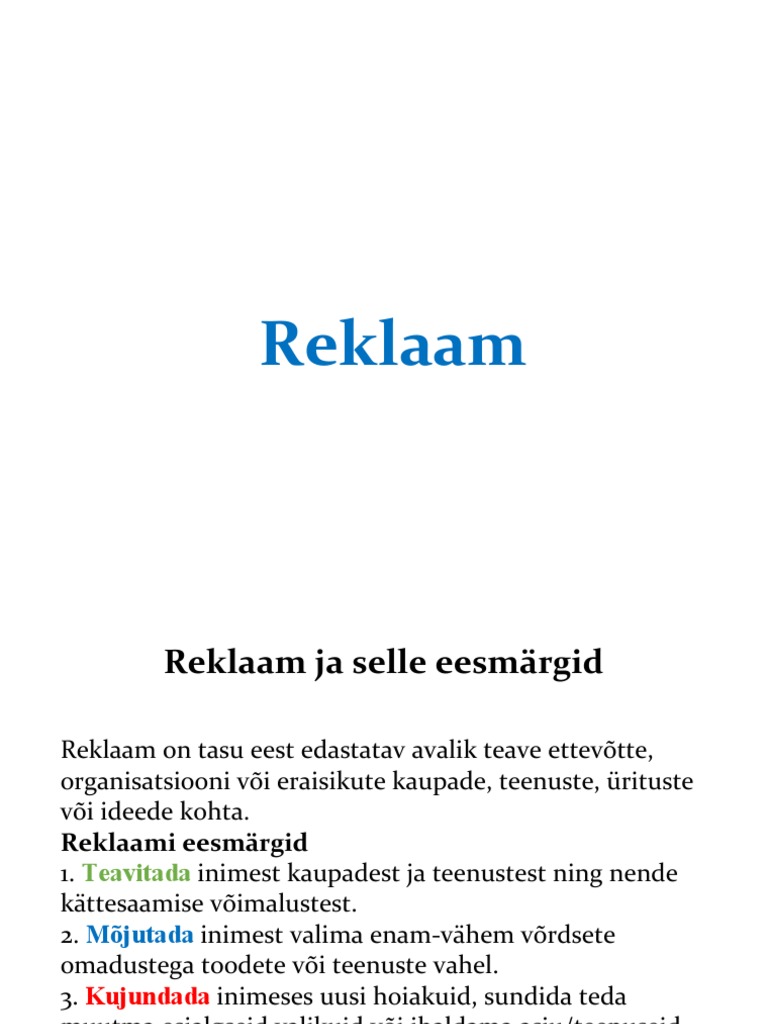 Reklaam | PDF