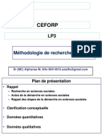 UE Méthodologie de Recherche LP3 CEFORP Novembre 2022