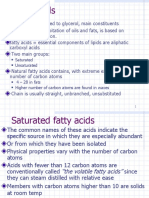 Fatty Acids: Saturated Unsaturated