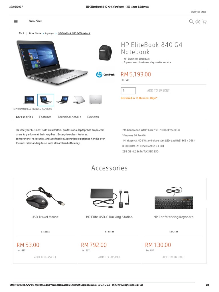 PC Portable HP EliteBook G4 - Occasion - Bon état De Fonctionnement