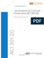 ACI 301M-20 Specifications For Concrete Construction 2020