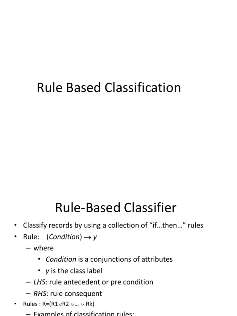 Rule based classification pdf reptile statistical classification