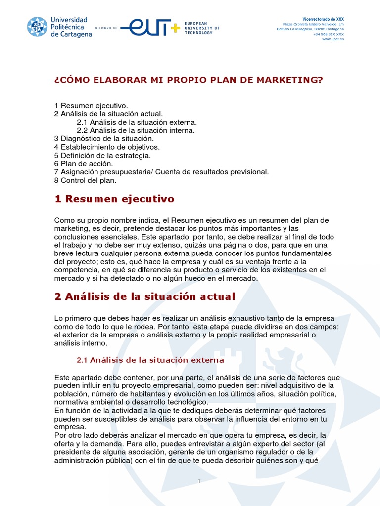 Guía para Crear un Plan de Marketing | PDF