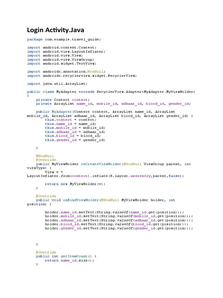 Tervalguide Java Code | Download Free PDF | Android (Operating System ...