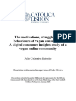 The Motivations, Struggles and Behaviours of Vegan Consumers: A Digital Consumer Insights Study of A Vegan Online Community