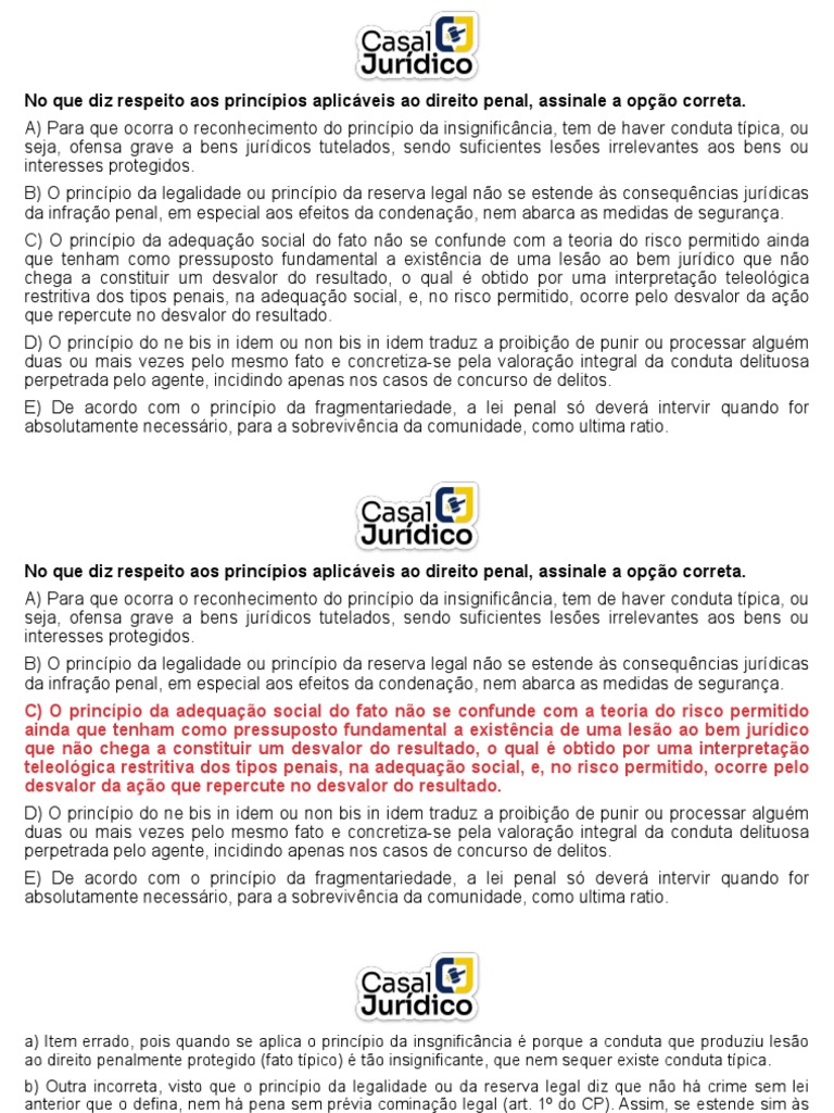 Exercício Princípios Básicos Do Direito Penal Disposições Aplicáveis