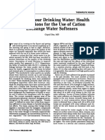 You and Your Drinking Water: Health Implications For The Use of Cation Exchange Water Softeners