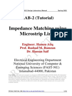 LAB-2 (Tutorial) : Impedance Matching Using Microstrip Lines