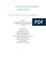 2022 How To Write A Case Comment Packet