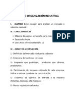 Trabajo Organización Industrial: I.-ALCANCE Debe Escoger para Analizar Un Mercado o Iii. - Caracteristicas