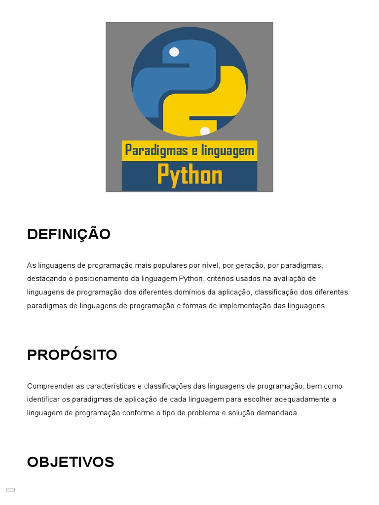 Classificação e Avaliação de Linguagens | PDF | Linguagem de ...