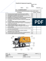 Checklist For Equipment Inspection