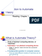 Introduction To Automata Theory: Reading: Chapter 1