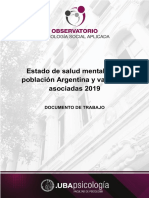 Salud mental Argentina 2019: Sintomatología y variables