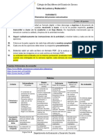 Taller de Lectura y Redacción I Actividad 1:: Deberás Subir Un Solo Archivo en Formato PDF.