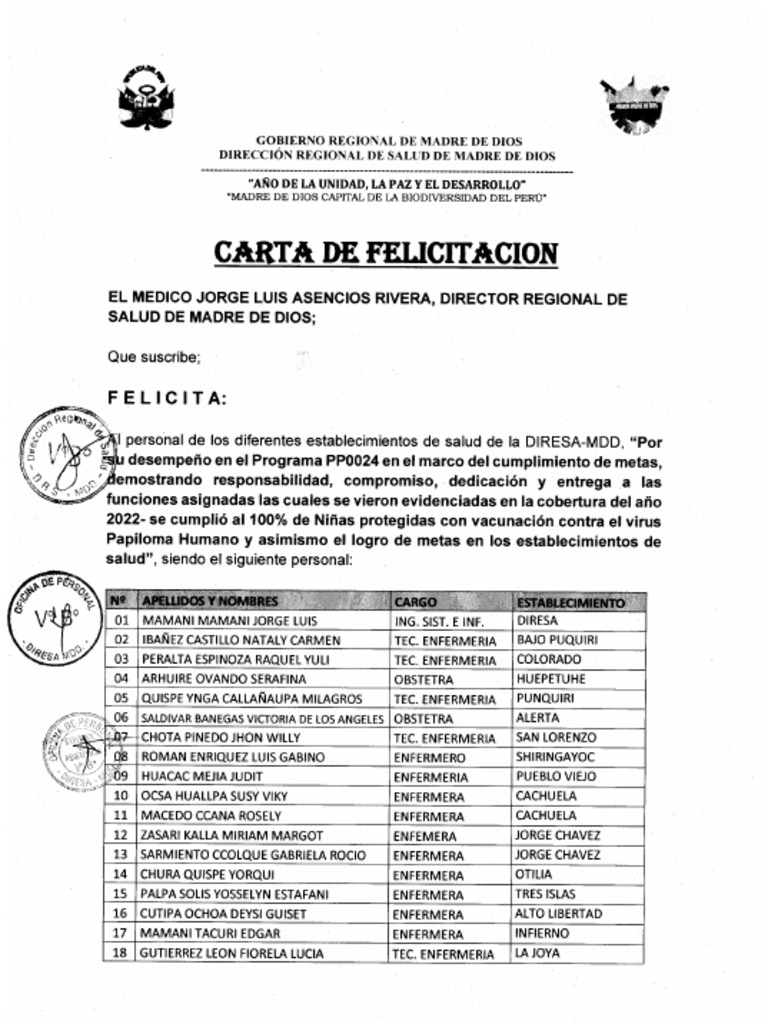 Carta de Felicitacion PDF