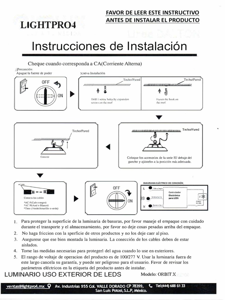 Manual de Instalacion Orbit X PDF Ciencia de los Materiales
