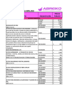 Nueva Lista Precios Clientes Abreiko 13 Abril 2023