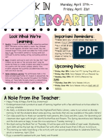 Kindergarten Newsletter 4-21-23