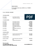 Extrato bancário com movimentações de Pix e débitos