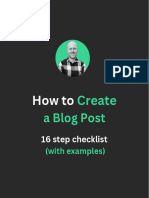 How To: A Blog Post