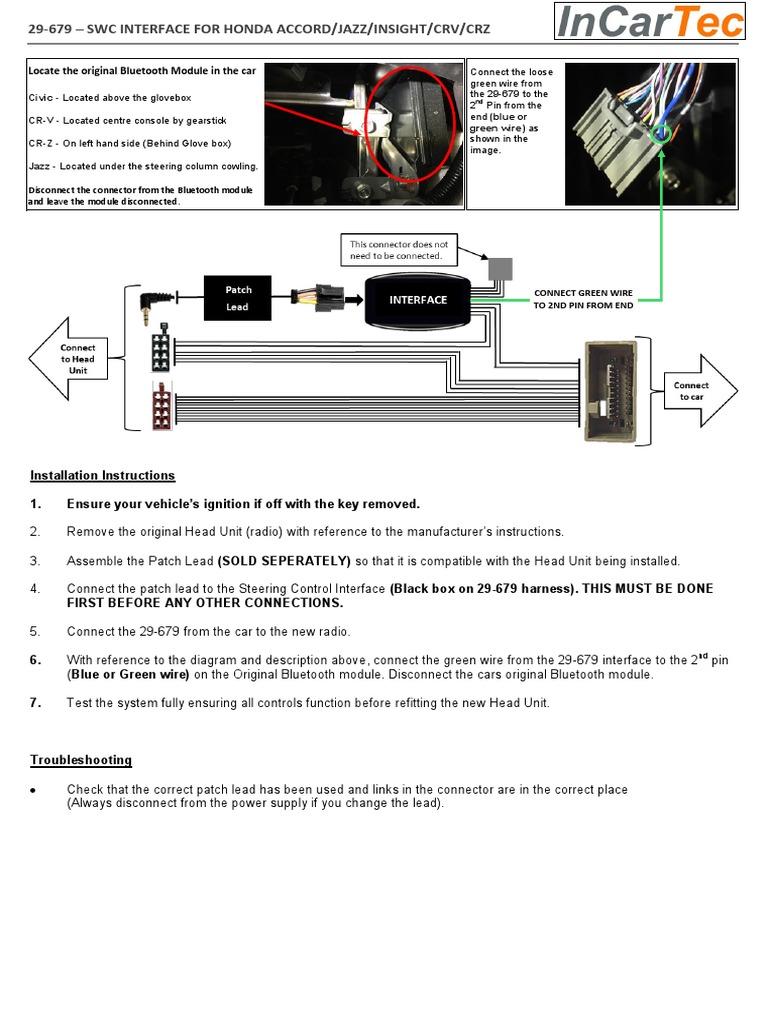 Honda SWC Interface Install Guide | PDF